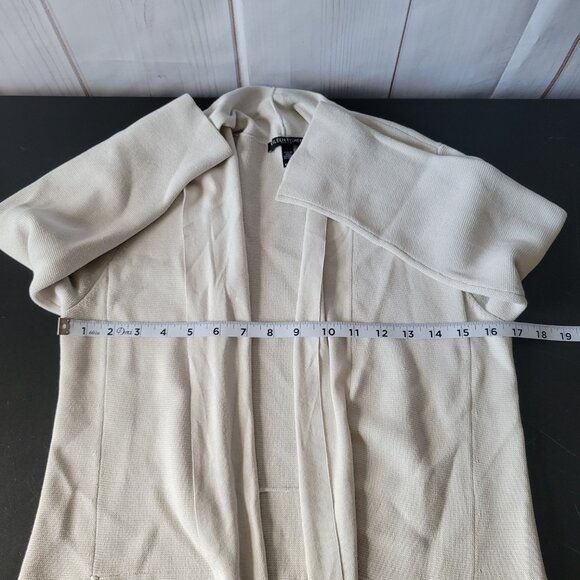 Eileen Fischer Open Front Cardigan, Women’s PS, Cream, Waffle Knit, Silk/Organic - Picture 7 of 8